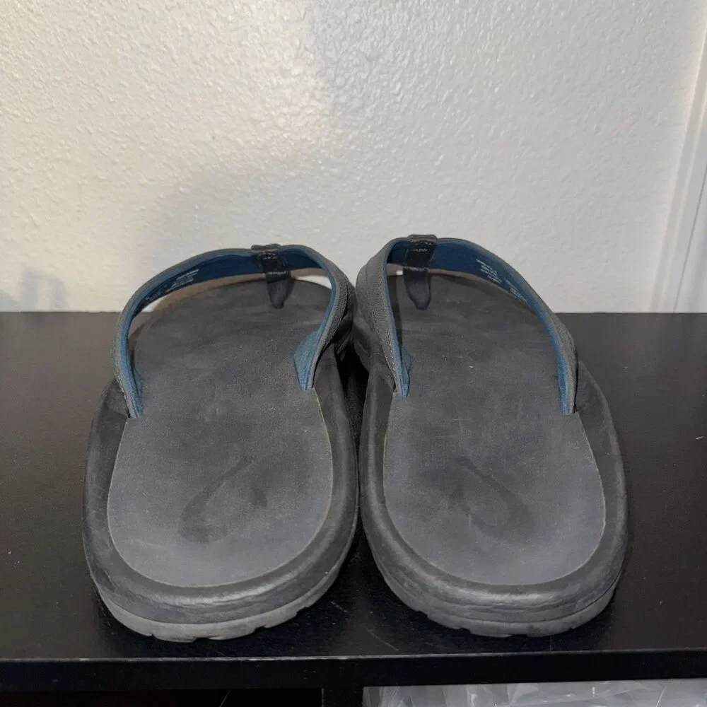 OluKai Men's Ohana Koa Beach Sandals - Kona/Kona Gray Mens Size 14